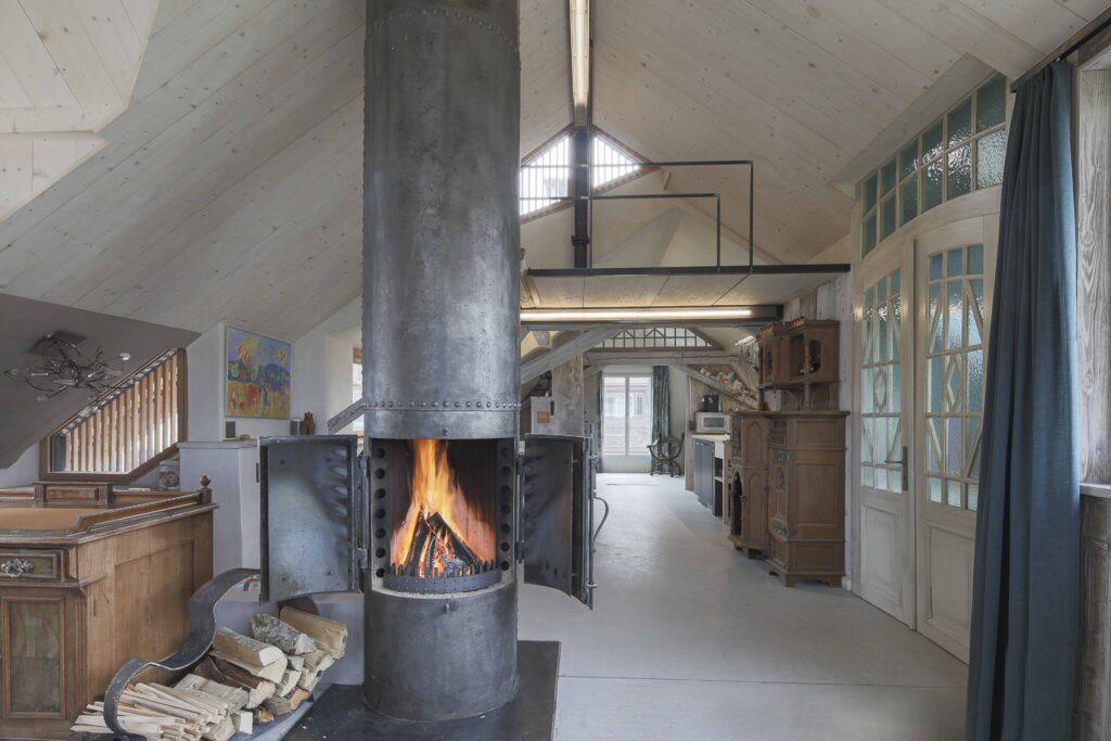 Kamin Ofenrohr Feuer Wohnung Dachgeschoss